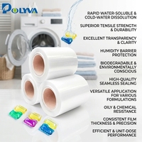 Film soluble dans l'eau PVA à prix d'usine Polyva, film soluble à l'eau froide pour l'emballage des dosettes et capsules de lessive