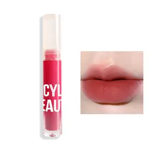 Maquillaje de alta calidad Rosa mate brillo de labios teñido al agua al por mayor impermeable único de larga duración logotipo personalizado brillo de labios