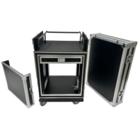 Caja de Rack para Mezclador de DJ 12U+4U Personalizada OEM/ODM, Soporte Antivibraciones para Amplificador, Cajón de Madera con Ruedas, Estuche de Transporte, Soporte de Elevación para Consola de DJ, IP67