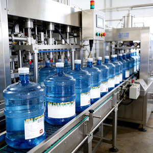 Machine de remplissage automatique d'eau minérale et de boissons 300BPH 20L 5 gallons avec engrenage en acier inoxydable, contrôle PLC, haute précision - Product Image 1