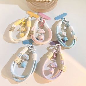 Correas de muñeca para teléfono, cuerda para teléfono móvil, cordón colorido, cuerda de nailon corta con pestaña de parche, accesorios para teléfono móvil - Product Image 1