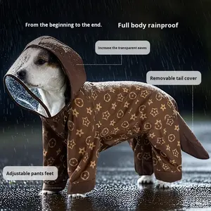 Pakaian hewan peliharaan anjing besar, sedang, besar, tahan air, poliester, tahan hujan, jas hujan luar ruangan untuk mengambil emas, Tepian, berjalan, anjing - Product Image 2