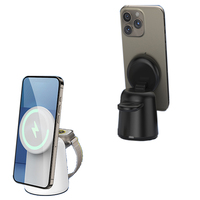 Chargeur sans fil magnétique 3 en 1, station de charge sans fil pour Apple iPhone, station de charge rapide sans fil 15W