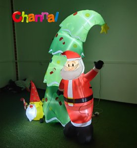 Papá Noel inflable <span class=keywords><strong>de</strong></span> Navidad <span class=keywords><strong>de</strong></span> 8 pies con árboles <span class=keywords><strong>de</strong></span> Navidad, luces LED integradas que explotan la decoración navideña del patio del jardín <span class=keywords><strong>al</strong></span> aire libre - Product Image 5