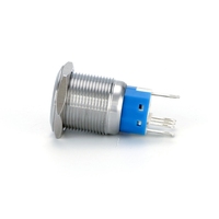 HS 16/19/22mm IP65 Étanche En Aluminium Tête Plate Tête Haute En Acier Inoxydable Bouton Poussoir LED Anneau Puissance Momentané 250V