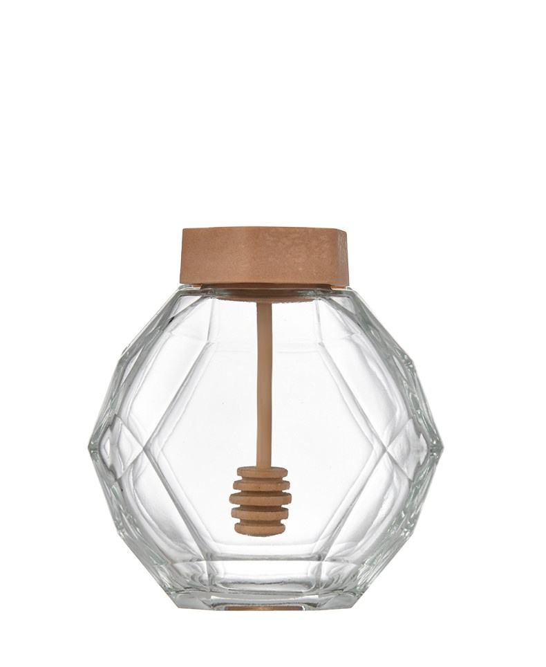 280毫升380毫升六角形蜂蜜食品储藏玻璃罐有木盖 - buy glass mason