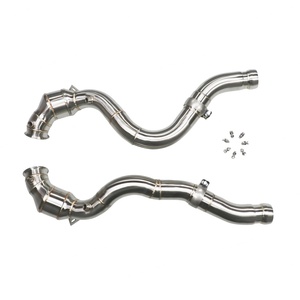 High Performance 3.5"-3" Downpipe for Mercedes-Benz GLC63 AMG 2018-2022 4.0T M177 SS304 Exhaust Pipe With TIG Welding - Product Image 1