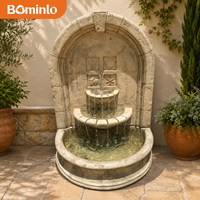 Fontaine murale décorative pour salon intérieur, style européen moderne, panneau sculpté à la main beige personnalisé, effet cascade