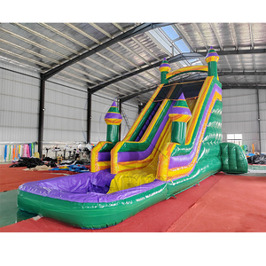 Château <span class=keywords><strong>gonflable</strong></span> commercial personnalisé, parc <span class=keywords><strong>aquatique</strong></span>, toboggan <span class=keywords><strong>aquatique</strong></span> <span class=keywords><strong>gonflable</strong></span> en bâche PVC vert marbré avec piscine - Product Image 2