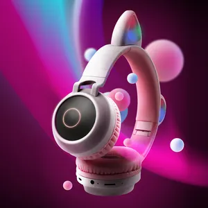 Foldable Stereo Headphone 7 Colors Glowing LED Light Headset bluetooth earphone headphones cute pink