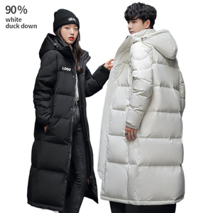 Wintu 90% <strong>White</strong> Duck Down <strong>Jackets</strong> Hooded Black Puffer Custom High Fluffy Hombre Men's Coats Winter Long Down <strong>Jacket</strong> with Hood - Product Image 1