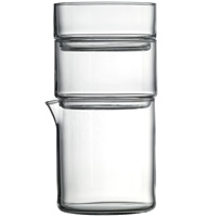 Ensemble de tasses en verre coloré personnalisées en gros, carafe et verres empilables, pichet à eau en verre transparent pour la maison, la cuisine, le restaurant et les boissons
