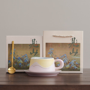 แก้วกาแฟเซรามิกเคลือบเงา ดีไซน์หรูหรา สำหรับดื่มชาและกาแฟยามบ่าย  สามารถปรับแต่งได้ เหมาะสำหรับเป็นของขวัญในงานอีเว้นท์ของมหาวิทยาลัย - Product Image 4