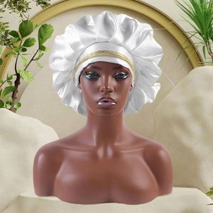 Bonnets en Soie avec Bande Pailletée pour Cheveux Bouclés – Grand Bonnet de Nuit en Satin – Promotion Cadeau - Product Image 4