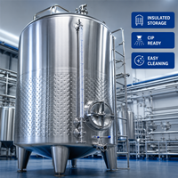 Réservoir de stockage complet en acier inoxydable SUS304/SUS316L pour eau, produits laitiers, boissons, huile alimentaire, avec contrôle de température et revêtement antirouille