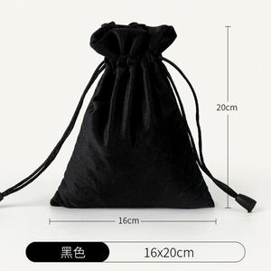 Sacs à bijoux en velours personnalisés écologiques en flanelle douce, sacs cadeaux noirs, sacs anti-poussière pour chaussures personnalisés avec logo - Product Image 6
