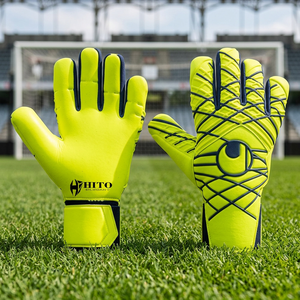 Guantes de Portero de Fútbol de Látex Básicos Nuevos de Alta Calidad con Protección para los Dedos, Goma Antideslizante en el Dorso y Correa Integrada - Product Image 2