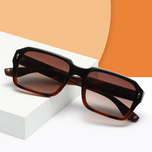 Custom Logo 2026 Retro Women Rivets Punk Sun Glasses UV400 <b>Gradient</b> Shades Square Men <b>Sunglasses</b> - Product Image 3