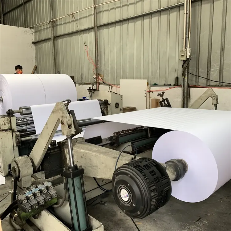 Papel bond offset preço barato 50-250 gsm impressão papel jumbo rolo