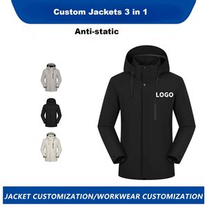 Chaquetas Promocionales 3 en 1 con Forro de Plumón y Logotipo Personalizado, Capucha Desmontable <span class=keywords><strong>para</strong></span> Empleados, Eventos Deportivos y Team Building - Product Image 4