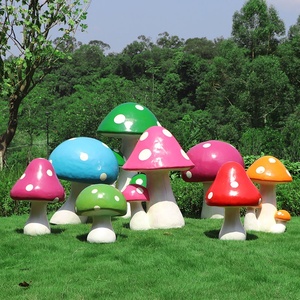 Escultura de Paisaje de Hongo de Dibujos Animados de FRP Personalizada de Fábrica, Estatua Gigante de Hongo Hada, Refugio para Niños, Decoración para Jardín Exterior - Product Image 6