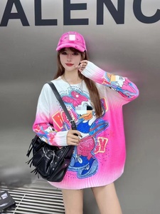 Áo len nữ dệt kim ngoại cỡ đính đá thiết kế hoạt hình mới nhất OC957 - Product Image 2