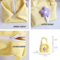 Dernière mode fleur sac à main toile fraîche et douce stockage portable unisexe avec deux poignées et broderie