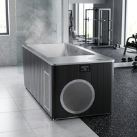 Refroidisseur d'eau pour bain de glace Syochi avec baignoire en bois tout-en-un pour immersion froide, utilisable en extérieur et en intérieur, baignoire en acier inoxydable pour bain de glace