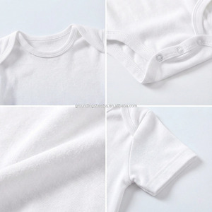 Newborn Baby Bodysuit 100% Organic Cotton <strong>White</strong> Short Sleeve Round Neck Soft Breathable Everyday <strong>Onesie</strong> - Product Image 6
