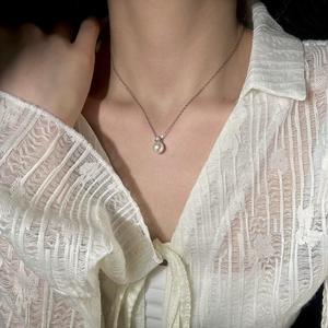 Individuelle Mode-Perlenkette 925 Sterlingsilber Zirkonia Damen Schmuckset mit Tennis-Kette VVS1 Moissanit - Product Image 2