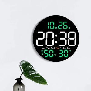 Modern Shaped Electronic Colorful Brightness Adjustable Temperature Display <b>LED</b> Digital Desk Wall <b>Clock</b> USB Powered Home Bedroom - Product Image 1