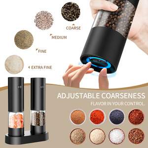 Ensemble moulin à <span class=keywords><strong>sel</strong></span> et à poivre électrique automatique USB, rechargeable, grande capacité améliorée avec LED - Product Image 2