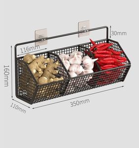 Cadre d'assaisonnement mural non perforé Boîte de rangement en métal domestique pour cuisine Étagère murale pratique et élégante - Product Image 6