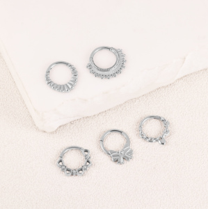 Gioielli per il Corpo in Acciaio Inossidabile all'Ingrosso, Clicker Septum con Diamanti e Zirconi per Piercing al Naso e alle Orecchie, Ideali per Regali di Matrimonio - Product Image 6