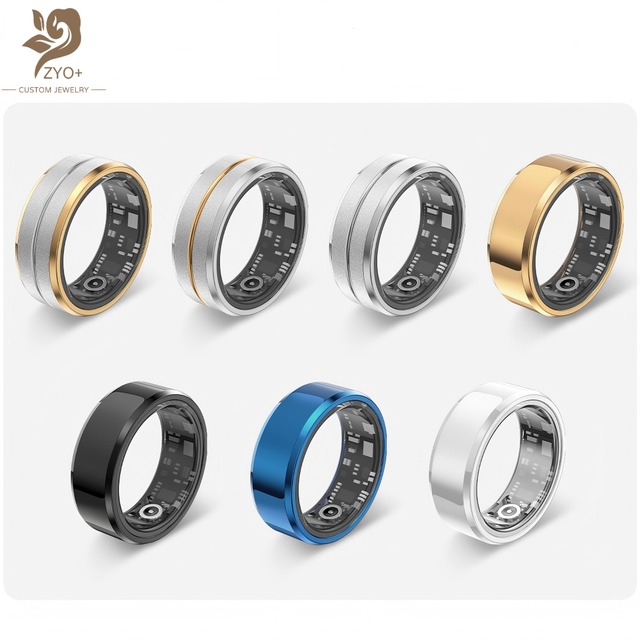 ZYO Jewelry Latest Stainless Steel Smart Ring Series Heart Rate Blood Oxygen Photo Sleep Meter Step Motion Depth Waterproof