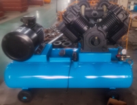 Compresseur d'air portable à piston refroidi par air SAYI V2155T avec moteur 22KW, double étage, 12,5 bars, 300L, 103 CFM, double réservoir en fonte