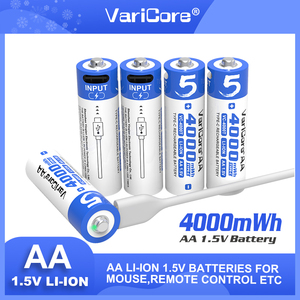 1.5V 리튬 배터리 유형 C 충전식 4000mWh <span class=keywords><strong>AA</strong></span> 배터리 USB 충전 리튬 이온 배터리 유형 C 포트 Varicore - Product Image 6