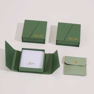 Custom Logo Magnetic Double <b>Open</b> Door Jewelry Box with Satin or Foam Lining for Bracelet Earrings Rings Necklaces - Product Image 4