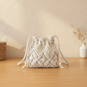 New Women's Summer Open Bucket <b>Bag</b> with <b>Snake</b> Skin Pattern Chain Strap Lining Seaside Crochet Beach Handbag - Product Image 2