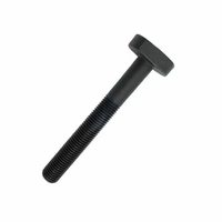 Plaque d'angle à fente en T avec goujon à col long carré en acier au carbone grade 8.8, oxyde noir, pour fixation en atelier de découpe et salle de modélisation