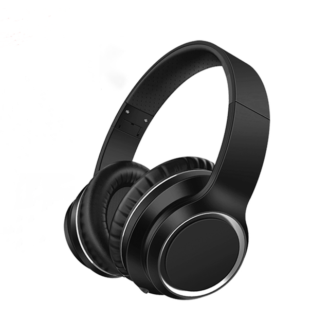Over Ear Leather Headband with Microphone Overhead Headphone Lightweight Speaker 40mm Gym Wireless Headphones