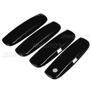 Coques de poignées de porte de voiture aspect noir brillant/fibre de carbone pour Dodge Charger 2011-2021, garnitures de poignées de porte extérieures - Product Image 3