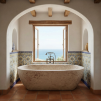 Baignoires ovales modernes de luxe sur mesure, exclusives Rosa Brasile, autoportantes, pour salle de bain, villa, hôtel, maison