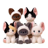 Mainan Kucing Boneka Lembut Menggemaskan Hitam Putih Calico Anak Kucing Putih untuk Dekorasi Rumah Produsen Grosir