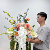 Nouvelle Tendance 2027 : Bouquet Floral Artificiel Phalaenopsis Coloré de 60 cm pour Centre de Table d'Altar