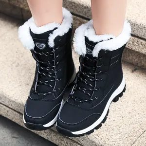 Botas de neve para mulheres, botas femininas de inverno, para o ar livre, à prova d' água, antiderrapante, plus, de veludo, calçados quentes, venda imperdível