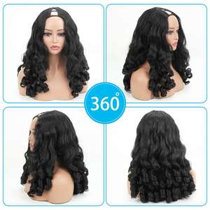 Peluca Rizada con Ondas Sueltas, Económica y Realista, con Parte en V, de Alta Calidad, Sin Pegamento, Sintética, con Línea de Cabello Natural Transparente, 180% de Densidad - Product Image 5