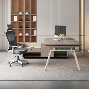 Escritorio de Oficina Modular Extensible en Forma de L de Madera, Moderno y de Lujo, con Gabinete para Director General, al Mejor Precio - Product Image 2
