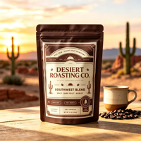 Sachet Doypack personnalisé avec logo imprimé en gravure pour grains de café, 250g, 500g, 1kg, avec fermeture Ziplock et valve de dégazage pour café torréfié