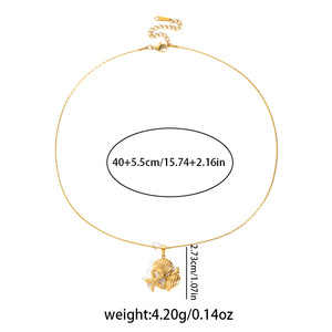 <span class=keywords><strong>Collana</strong></span> MW Boho in Acciaio Inossidabile Placcato Oro 18K - <span class=keywords><strong>Stella</strong></span> <span class=keywords><strong>Marina</strong></span> Smaltata, Conchiglia e Perla, Antiossidante, Ipoallergenica - Product Image 2